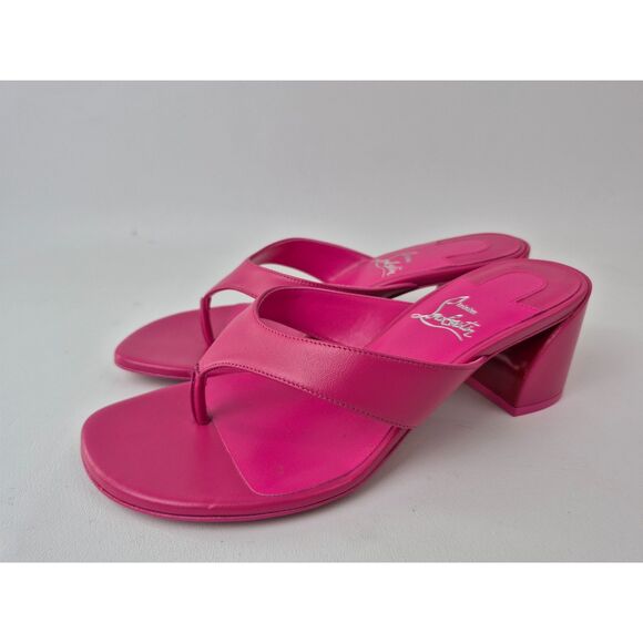 Christian Louboutin Women's Pinup Pink Janetonga Thong Sandals Size 38 - Picture 2 of 8